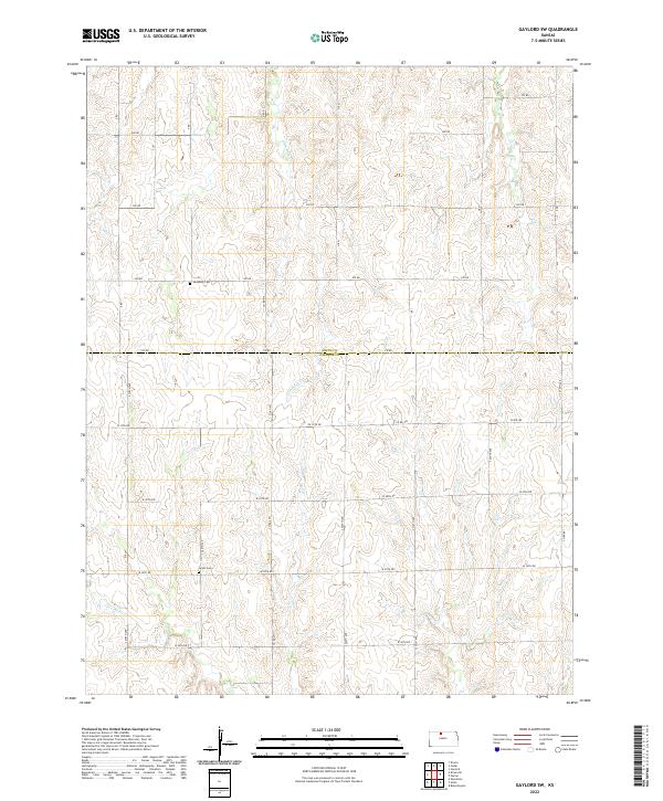 Gaylord SW, KS — USGS 7.5-minute topo (2022)