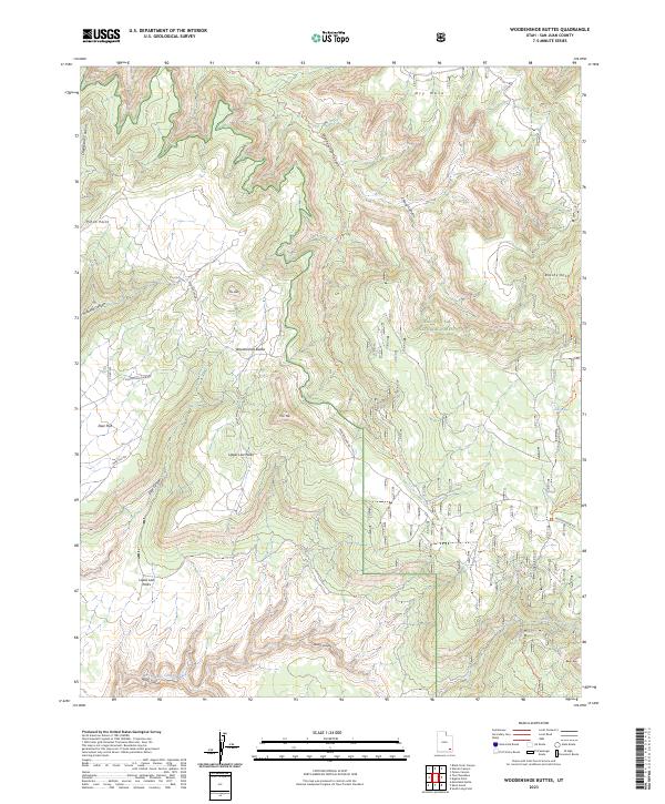Woodenshoe Buttes, UT — USGS 7.5-minute topo (2023)