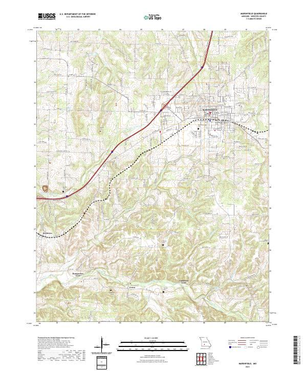 Marshfield, MO — USGS 7.5-minute topo (2021)
