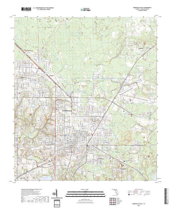 Gainesville East, FL — USGS 7.5-minute topo (2024)