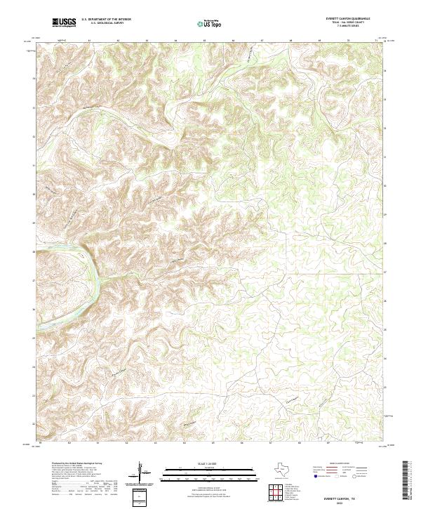 Everett Canyon, TX — USGS 7.5-minute topo (2022)