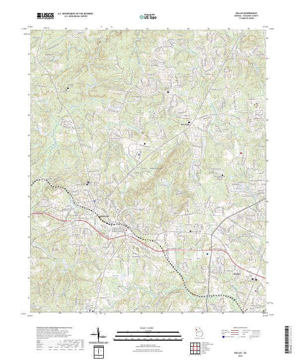 Dallas, GA — USGS 7.5-minute topo (2024)
