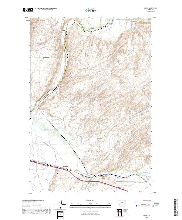 Logan, MT — USGS 7.5-minute topo (2024)