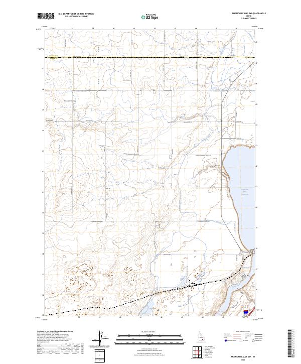 American Falls SW, ID — USGS 7.5-minute topo (2023)