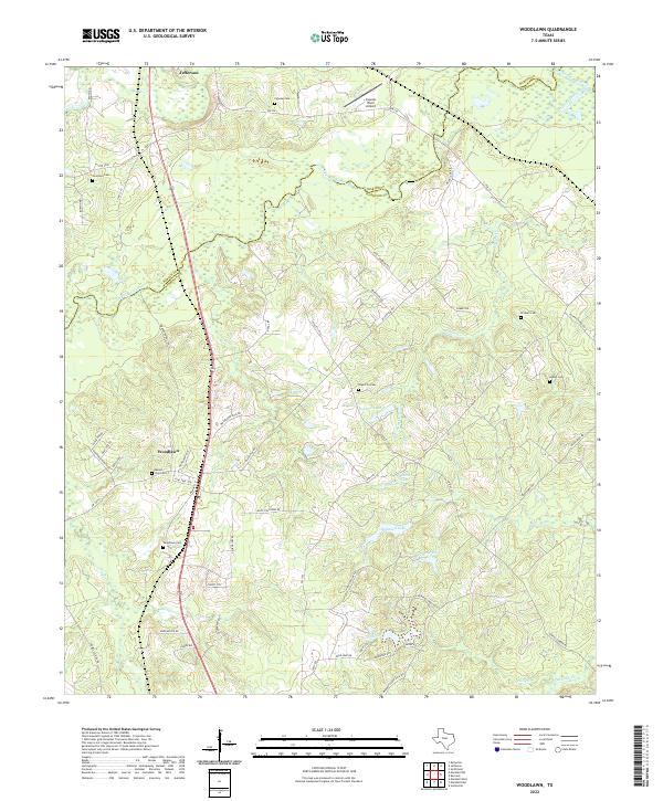 Woodlawn, TX — USGS 7.5-minute topo (2022)