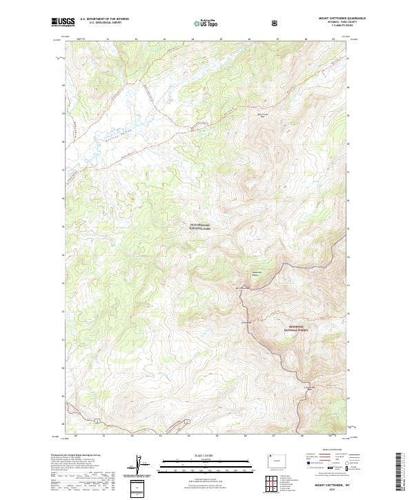 Mount Chittenden, WY — USGS 7.5-minute topo (2021)