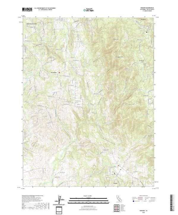 Bangor, CA — USGS 7.5-minute topo (2022)