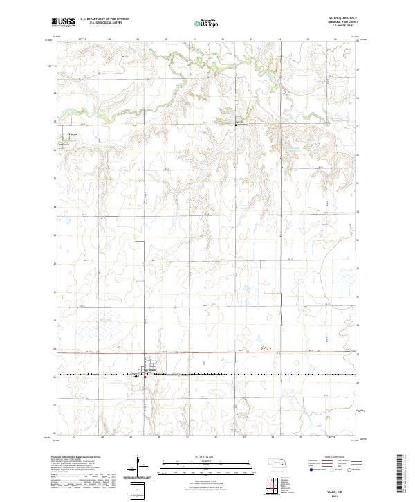 Waco, NE — USGS 7.5-minute topo (2021)