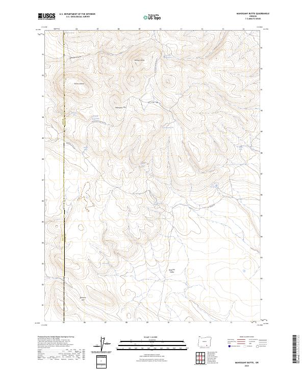 Mahogany Butte, OR — USGS 7.5-minute topo (2023)