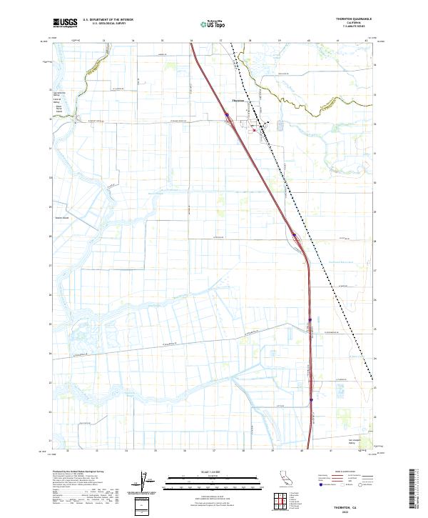 Thornton, CA — USGS 7.5-minute topo (2022)