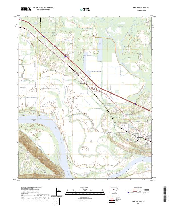 Morrilton West, AR — USGS 7.5-minute topo (2024)