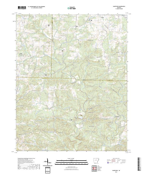 Sandtown, AR — USGS 7.5-minute topo (2024)