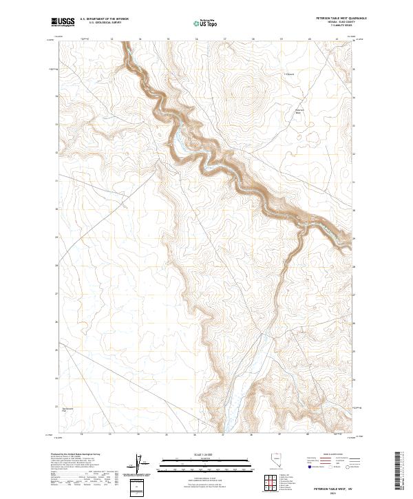 Peterson Table West, NV — USGS 7.5-minute topo (2021)