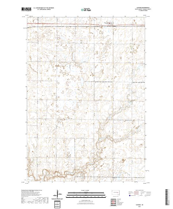 Cavour, SD — USGS 7.5-minute topo (2021)
