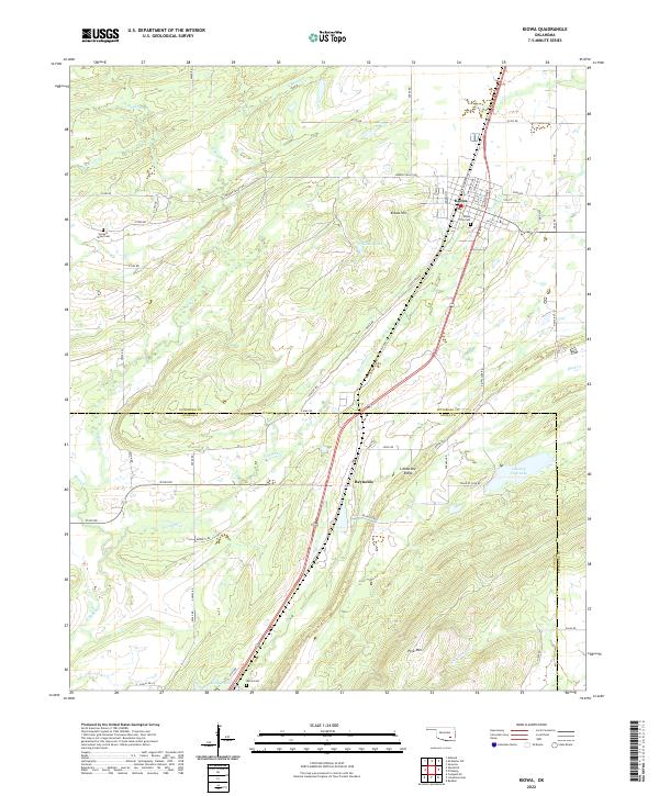 Kiowa, OK — USGS 7.5-minute topo (2022)