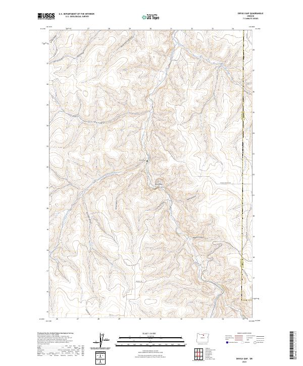 Devils Gap, OR — USGS 7.5-minute topo (2023)