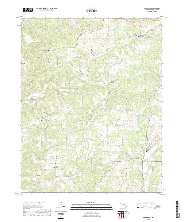 Bakersfield, MO — USGS 7.5-minute topo (2021)