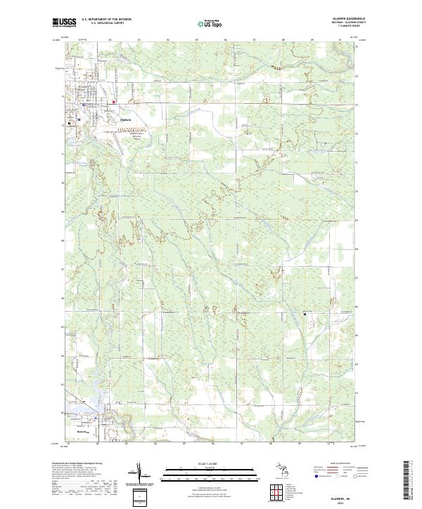 Gladwin, MI — USGS 7.5-minute topo (2023)