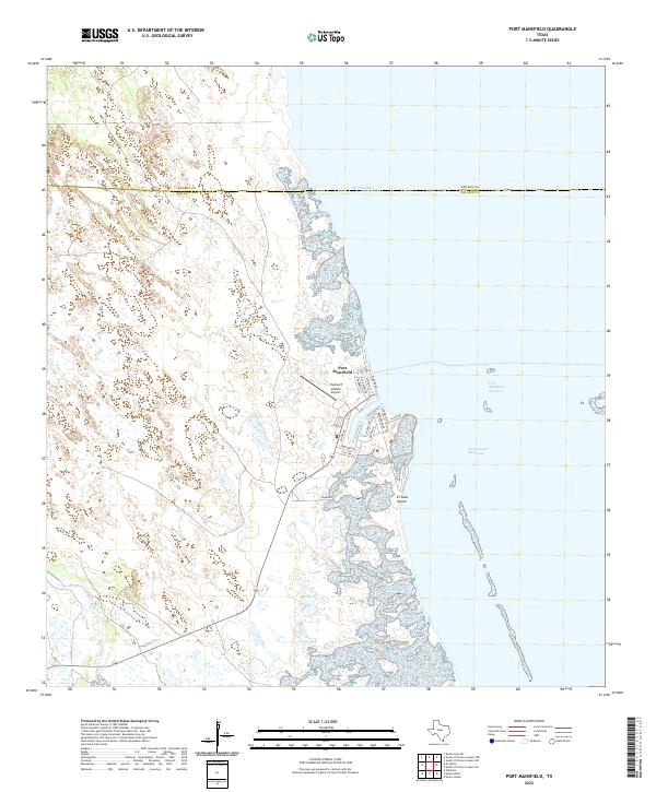 Port Mansfield, TX — USGS 7.5-minute topo (2022)