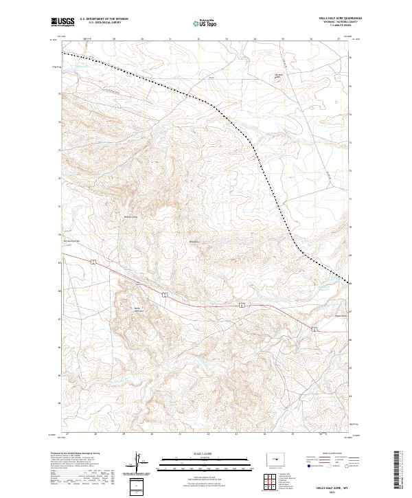 Hells Half Acre, WY — USGS 7.5-minute topo (2021)