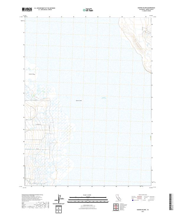 Hansen Island, CA — USGS 7.5-minute topo (2021)