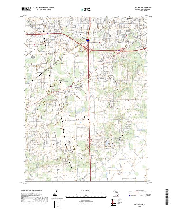 Ypsilanti West, MI — USGS 7.5-minute topo (2023)