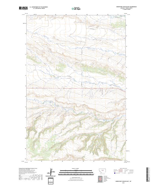 Horsethief Coulee East, MT — USGS 7.5-minute topo (2024)