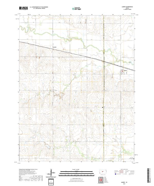 Albert, KS — USGS 7.5-minute topo (2022)