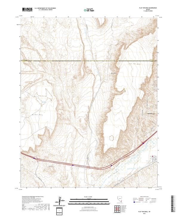 Flat Top Mesa, NV — USGS 7.5-minute topo (2021)