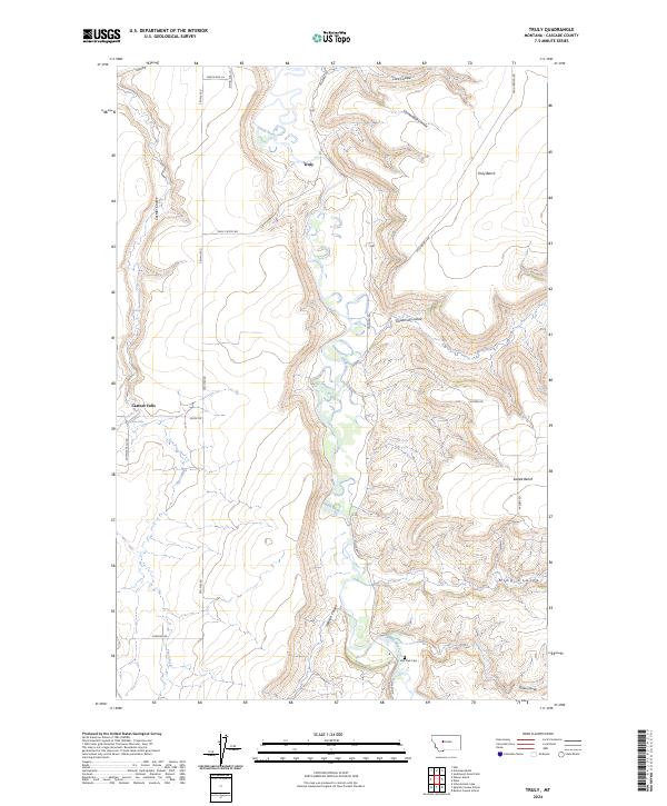 Truly, MT — USGS 7.5-minute topo (2024)