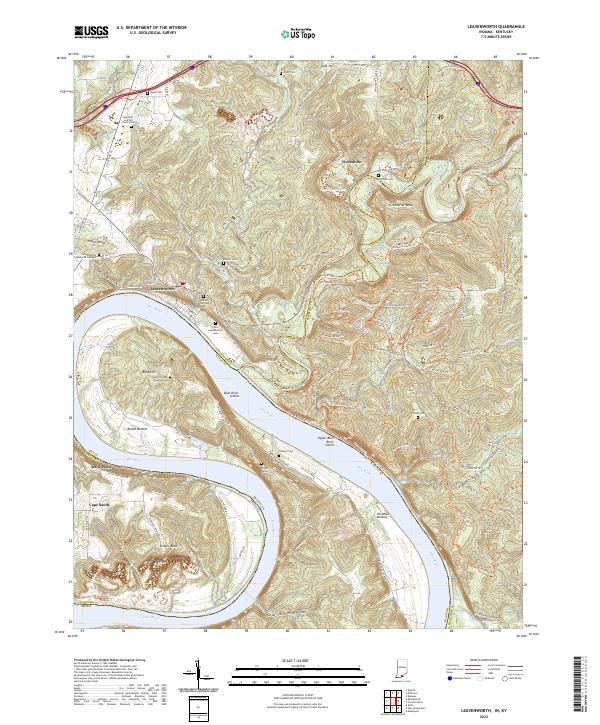 Leavenworth, IN-KY — USGS 7.5-minute topo (2022)