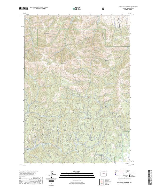 McClellan Mountain, OR — USGS 7.5-minute topo (2023)