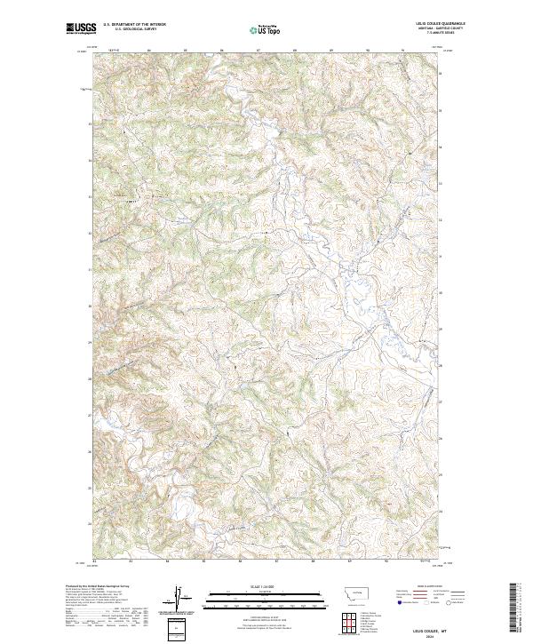 Lelig Coulee, MT — USGS 7.5-minute topo (2024)