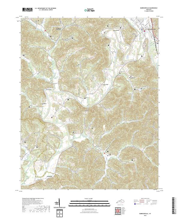 Barbourville, KY — USGS 7.5-minute topo (2022)