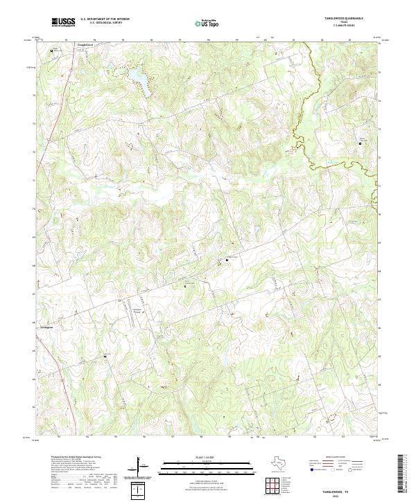 Tanglewood, TX — USGS 7.5-minute topo (2022)