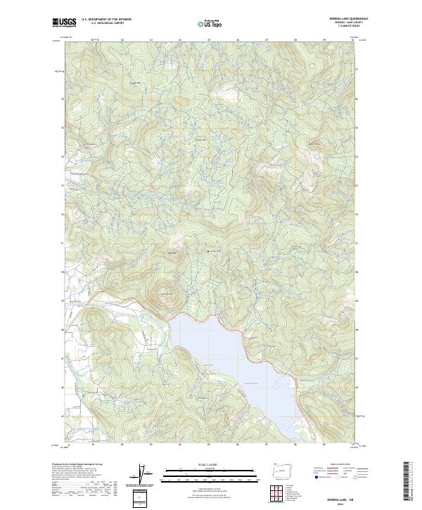 Dorena Lake, OR — USGS 7.5-minute topo (2024)