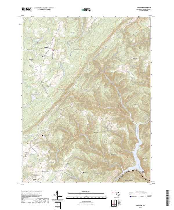 Bittinger, MD — USGS 7.5-minute topo (2023)