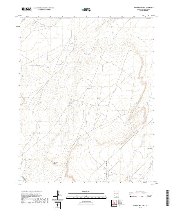 Sweetwater Mesa, AZ — USGS 7.5-minute topo (2021)