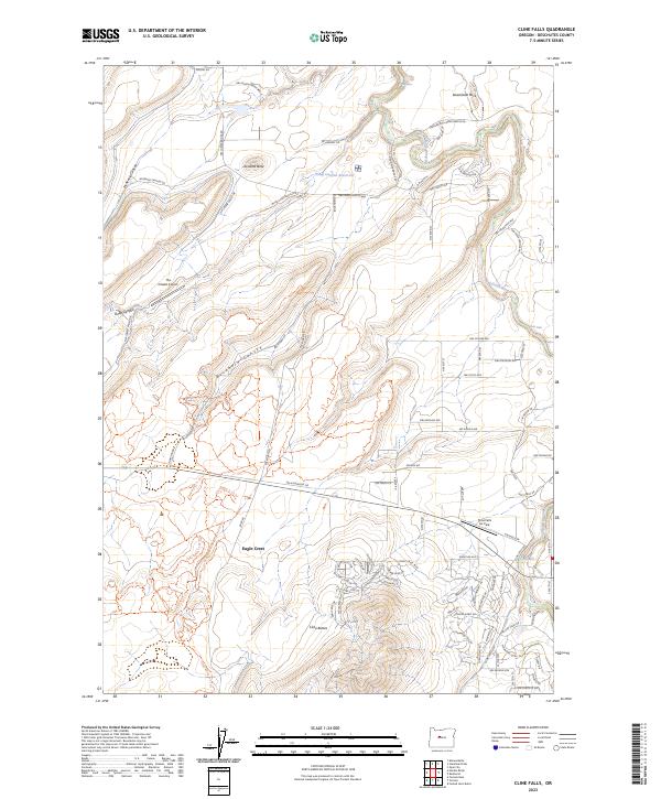 Cline Falls, OR — USGS 7.5-minute topo (2023)