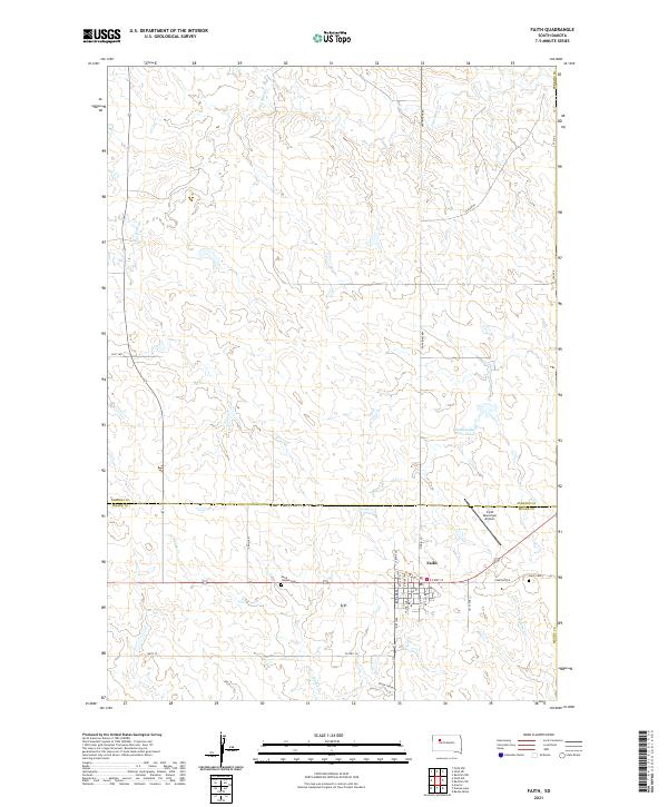 Faith, SD — USGS 7.5-minute topo (2021)