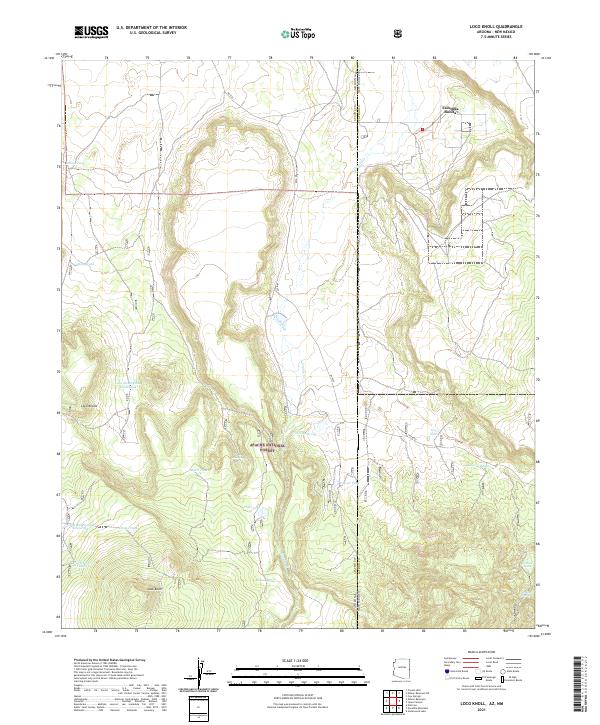 Loco Knoll, AZ-NM — USGS 7.5-minute topo (2021)