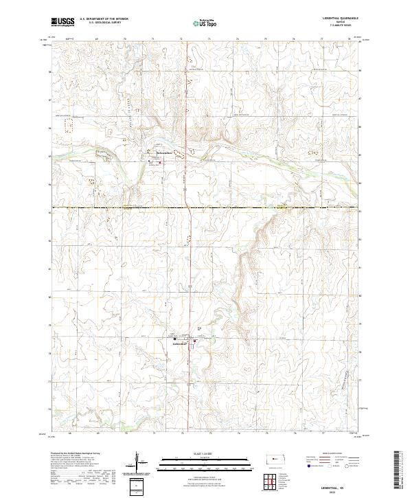 Liebenthal, KS — USGS 7.5-minute topo (2022)