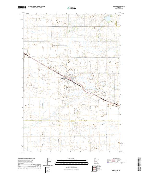 Kerkhoven, MN — USGS 7.5-minute topo (2022)