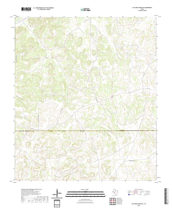 Flat Rock Draw SE, TX — USGS 7.5-minute topo (2022)