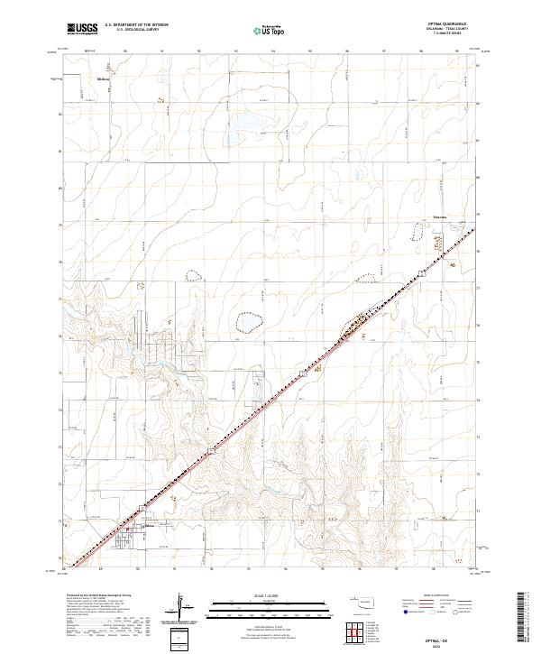 Optima, OK — USGS 7.5-minute topo (2022)