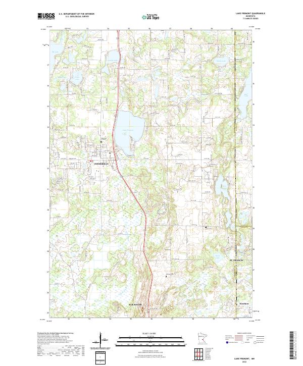 Lake Fremont, MN — USGS 7.5-minute topo (2022)