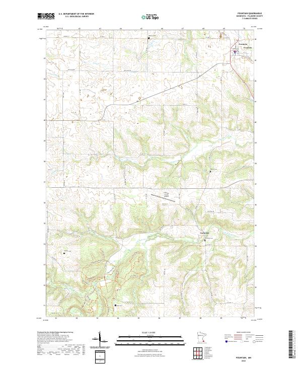 Fountain, MN — USGS 7.5-minute topo (2022)