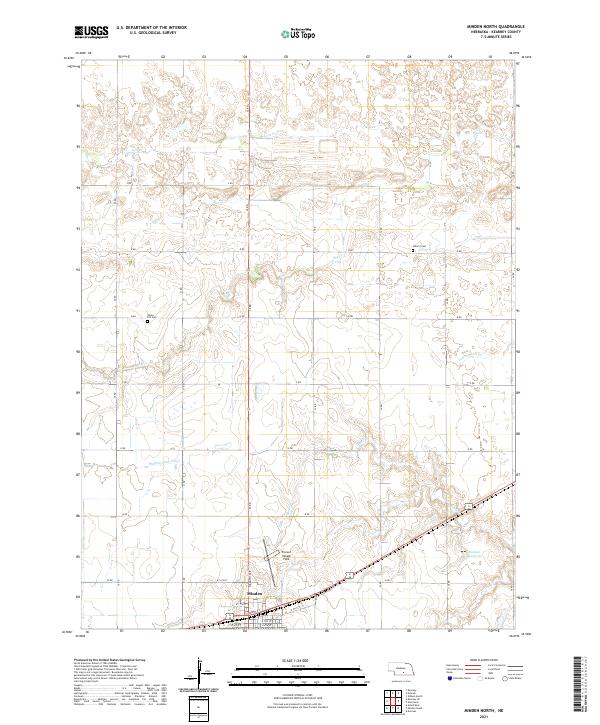Minden North, NE — USGS 7.5-minute topo (2021)