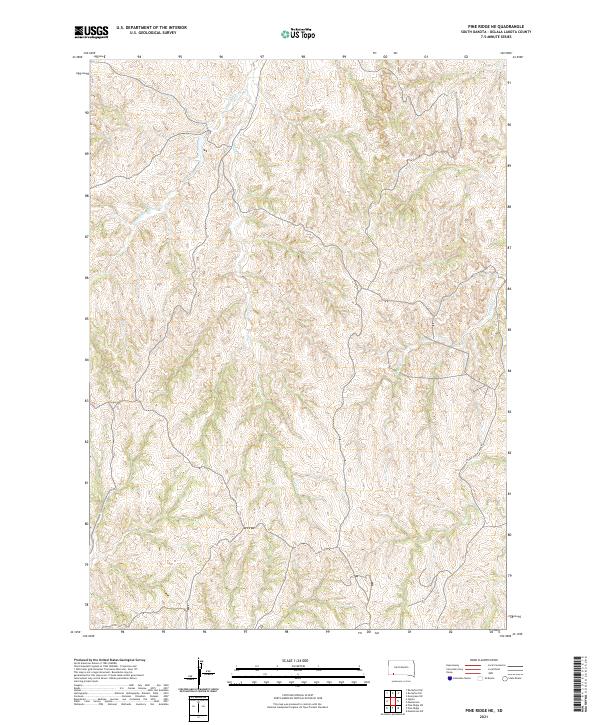 Pine Ridge NE, SD — USGS 7.5-minute topo (2021)