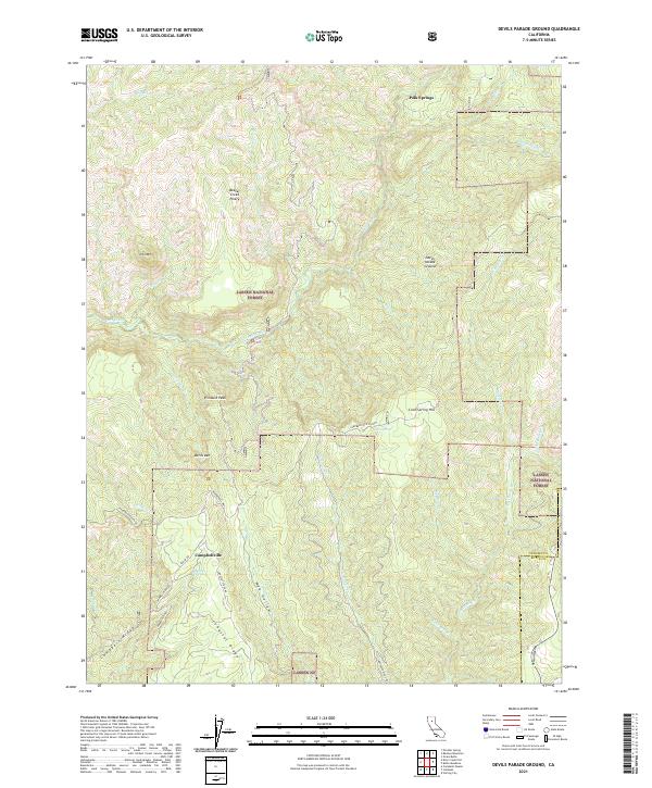 Devils Parade Ground, CA — USGS 7.5-minute topo (2021)